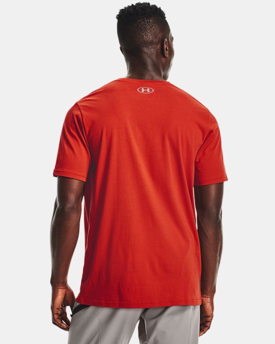 Men's UA Team Issue Wordmark Short Sleeve, Orange, pdpMainDesktop image number 1